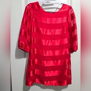 Amy Byer Radiant Red Striped Dress